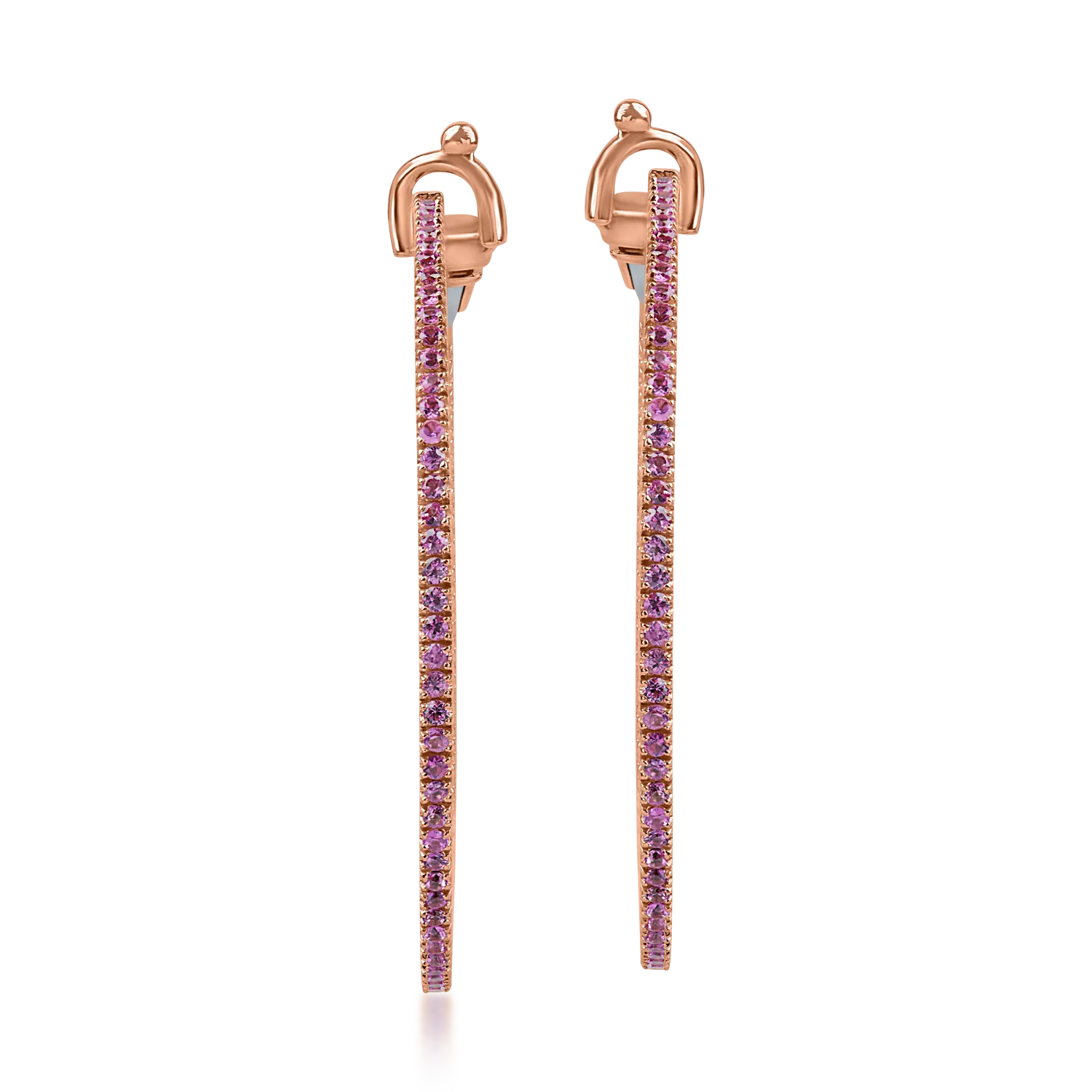 Rose gold earrings with 1.2ct pink sapphire