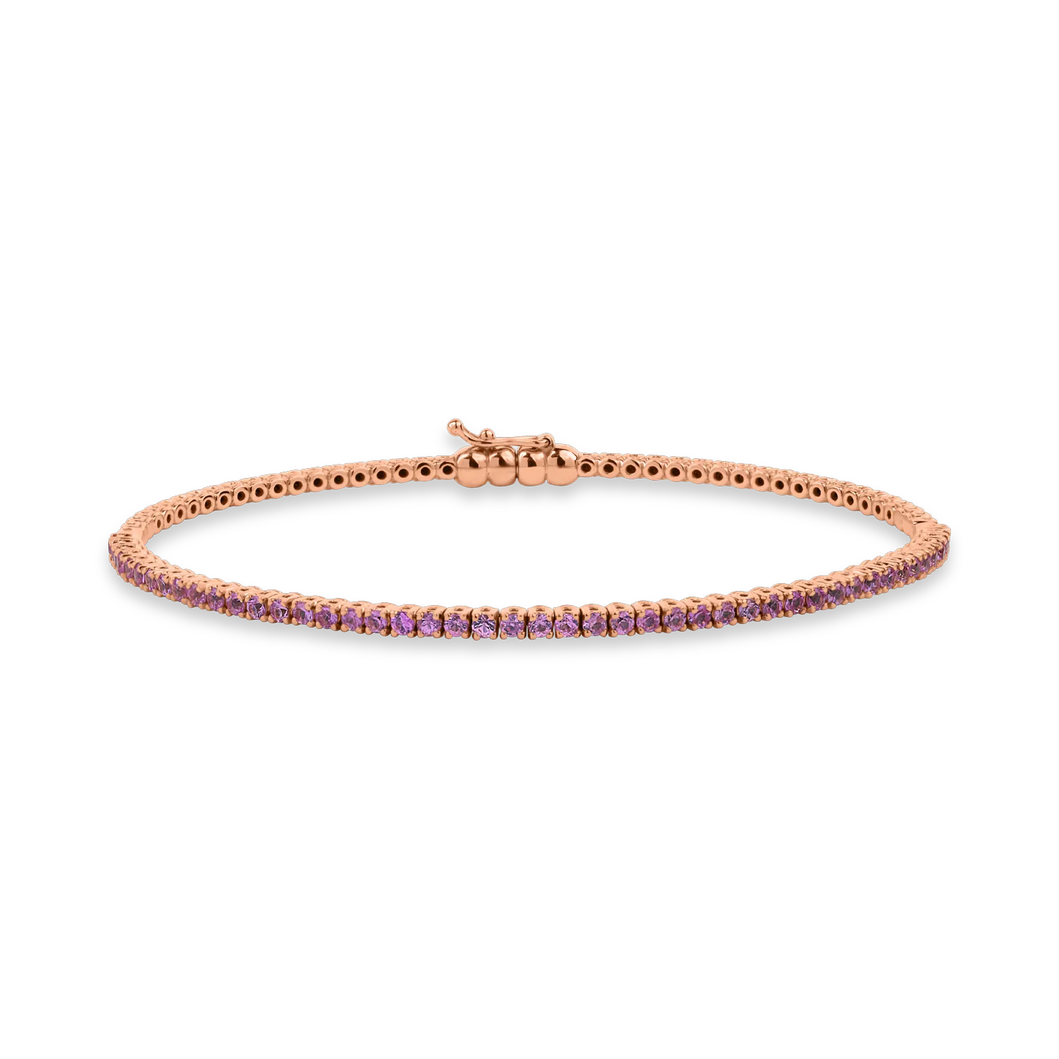 Rose gold bracelet with 1.3ct pink sapphires