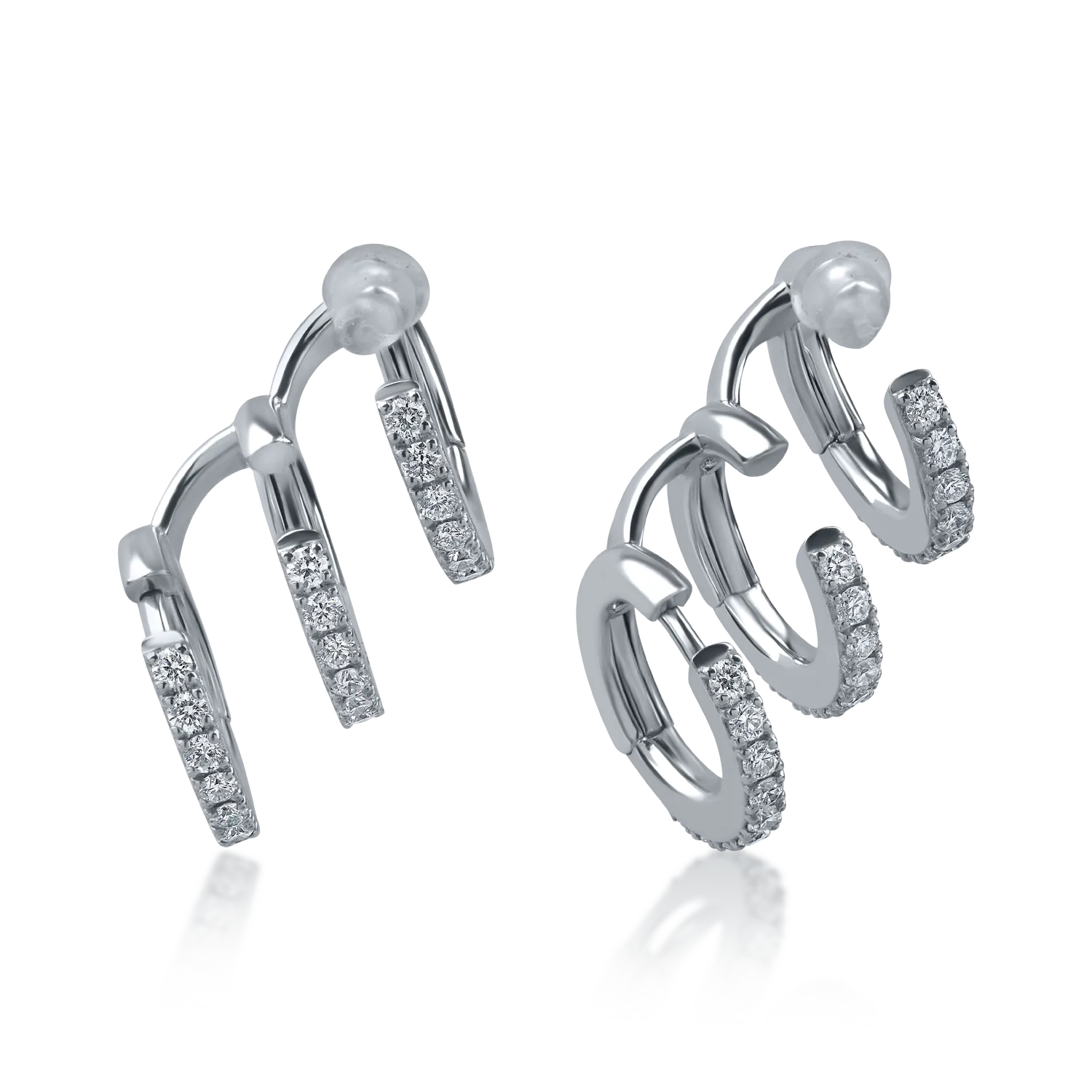 Teilor Cercei din aur alb cu diamante de 0.84ct