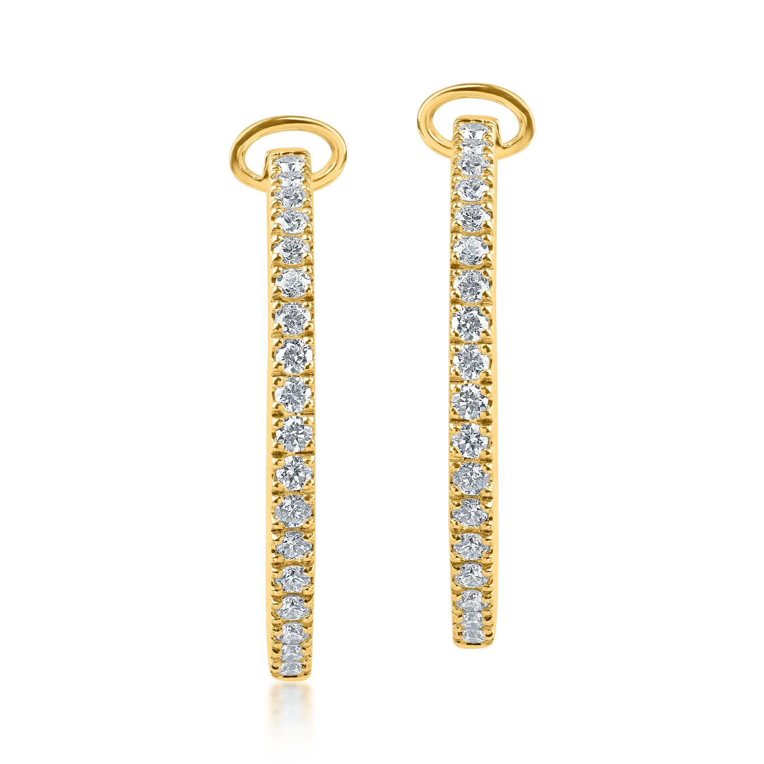 Yellow gold earrings with 1.34ct diamonds