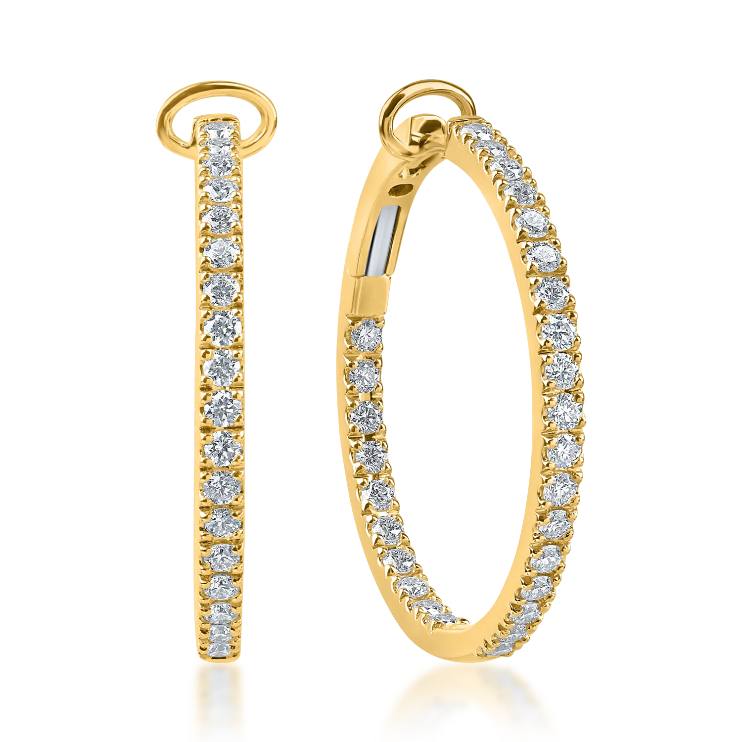 Yellow gold earrings with 1.34ct diamonds