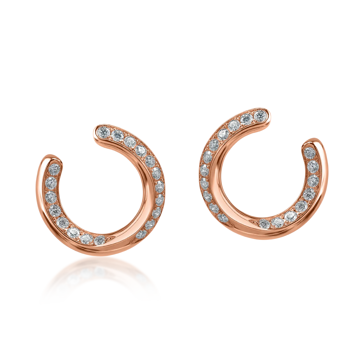 Rose gold earrings with 0.64ct diamonds