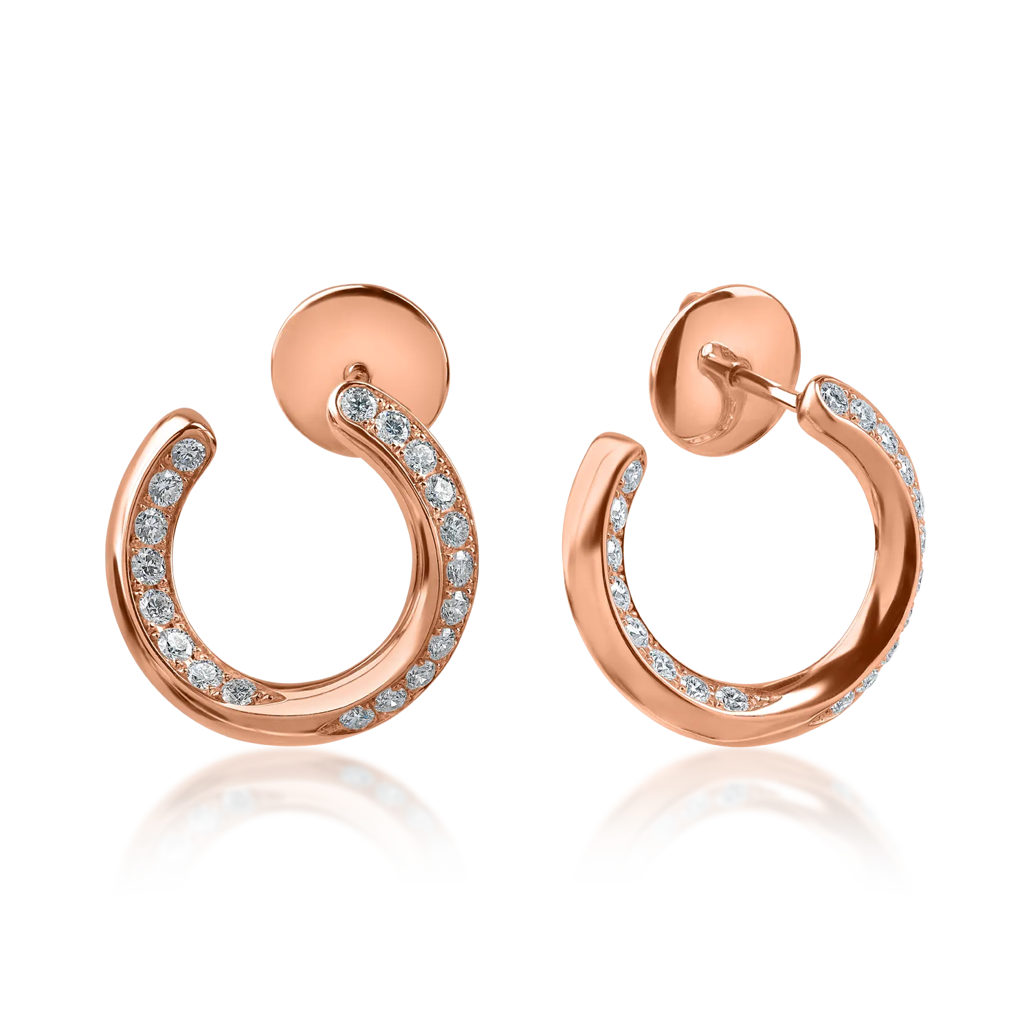 Rose gold earrings with 0.64ct diamonds