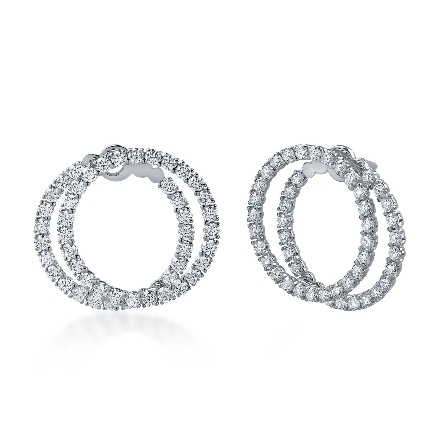 Kolczyki z białego złota z 3.5ct diamentami