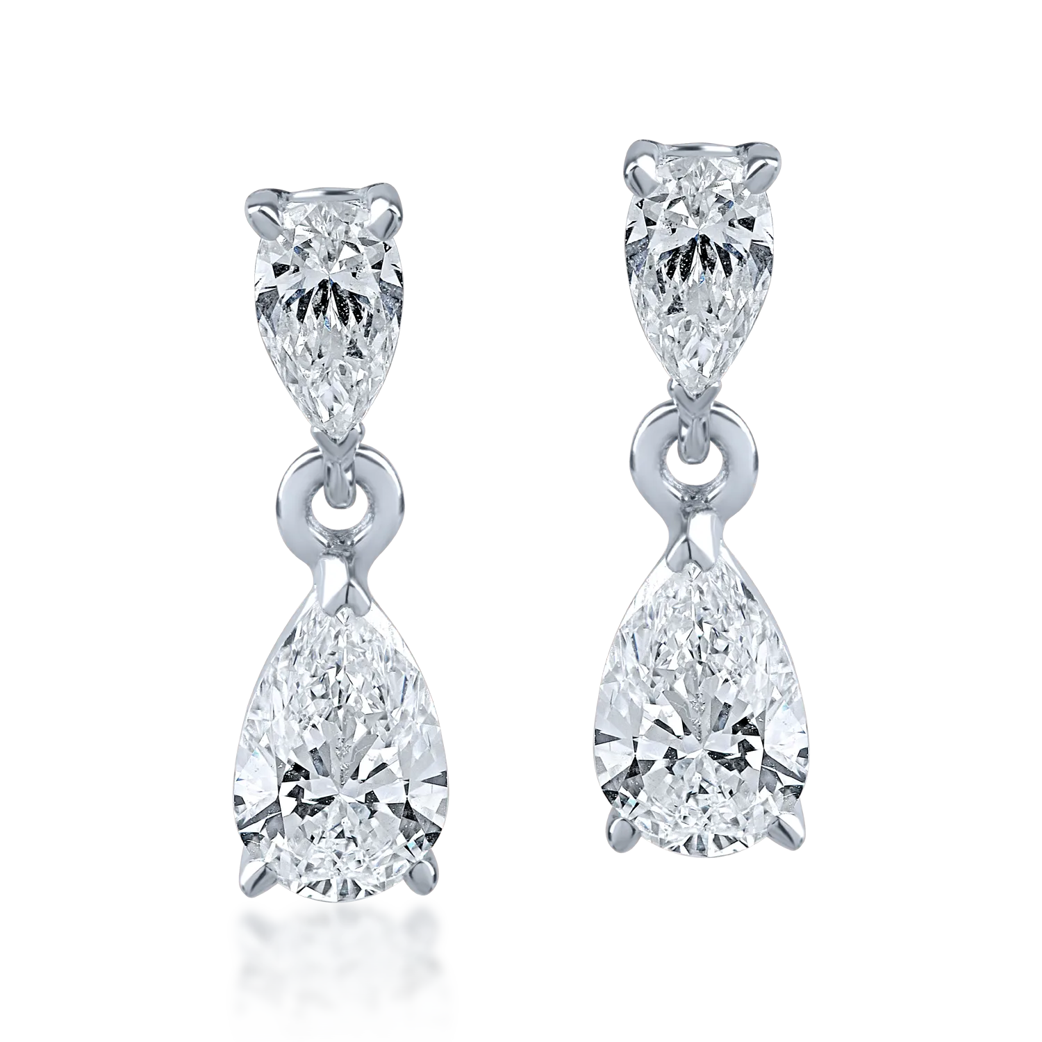 White gold earrings with 1.38ct diamonds