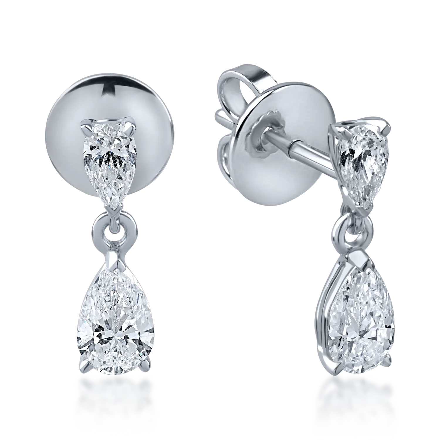 White gold earrings with 1.38ct diamonds