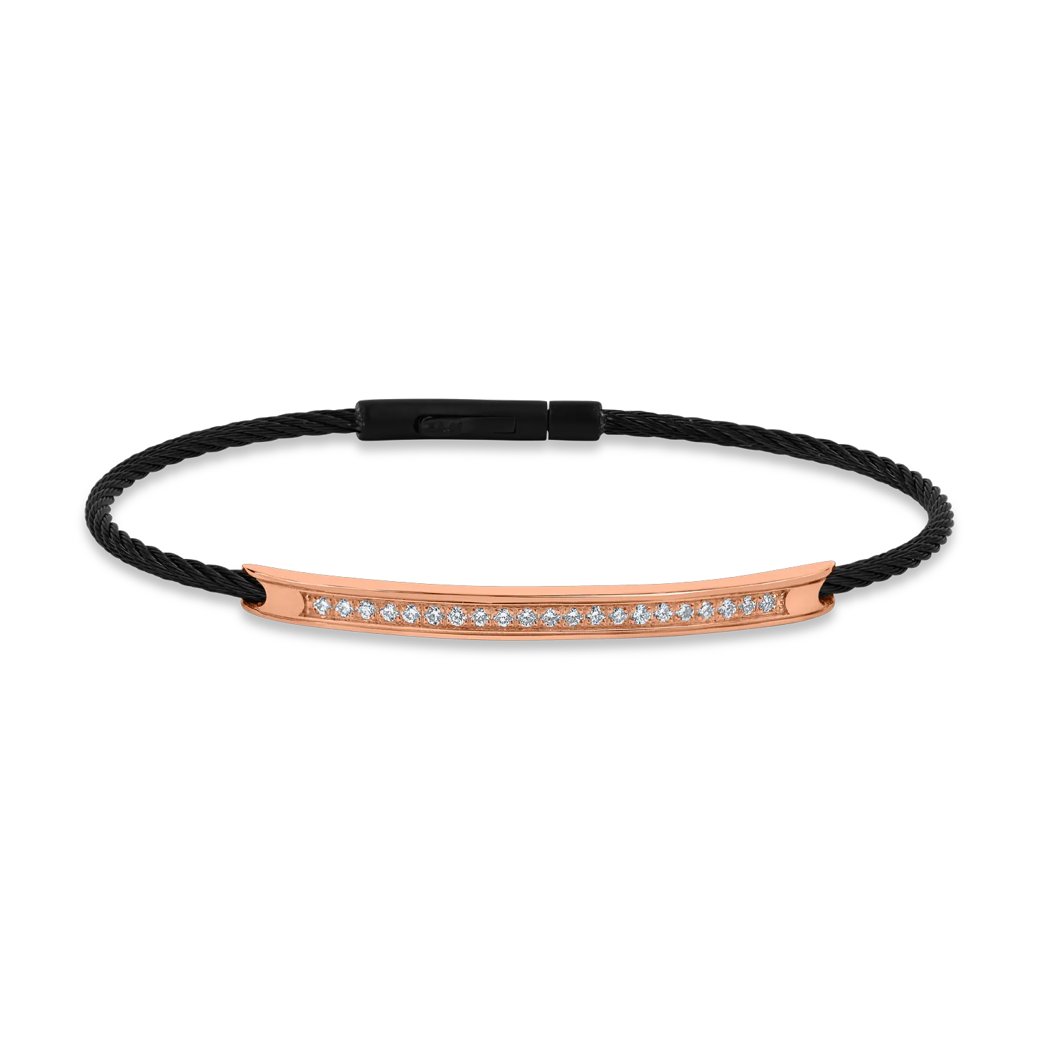 Rose gold and steel bracelet with 0.28ct diamonds