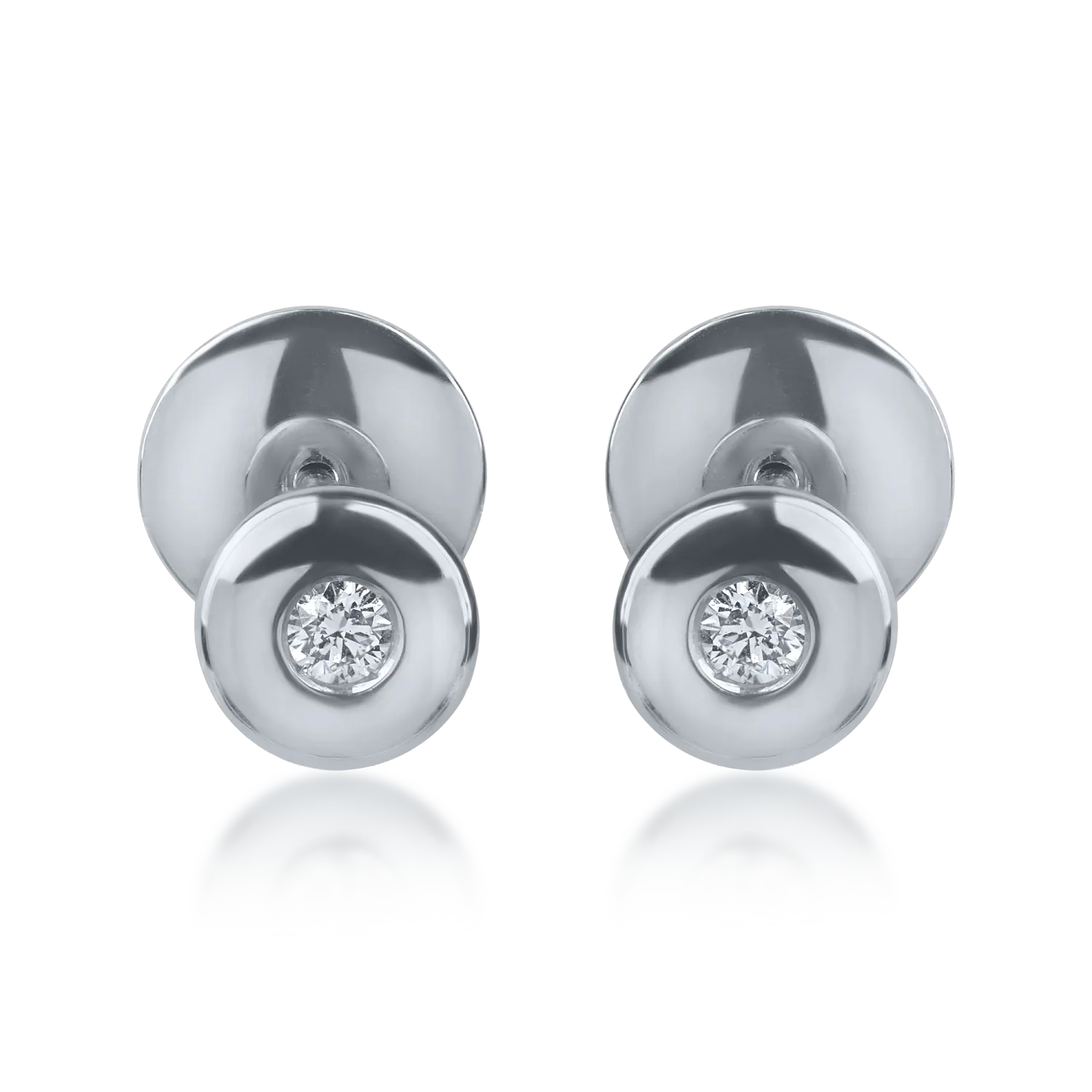 Cercei inimi din aur alb cu diamante de 0.22ct - imagine 3