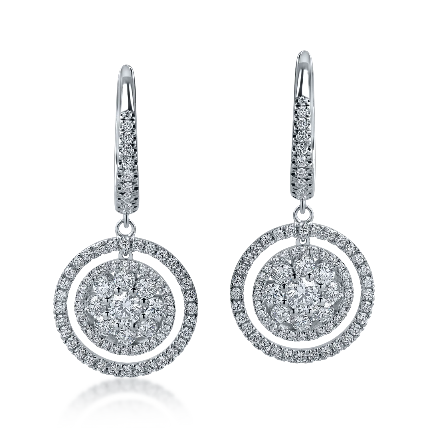 White gold earrings with 1.64ct diamonds