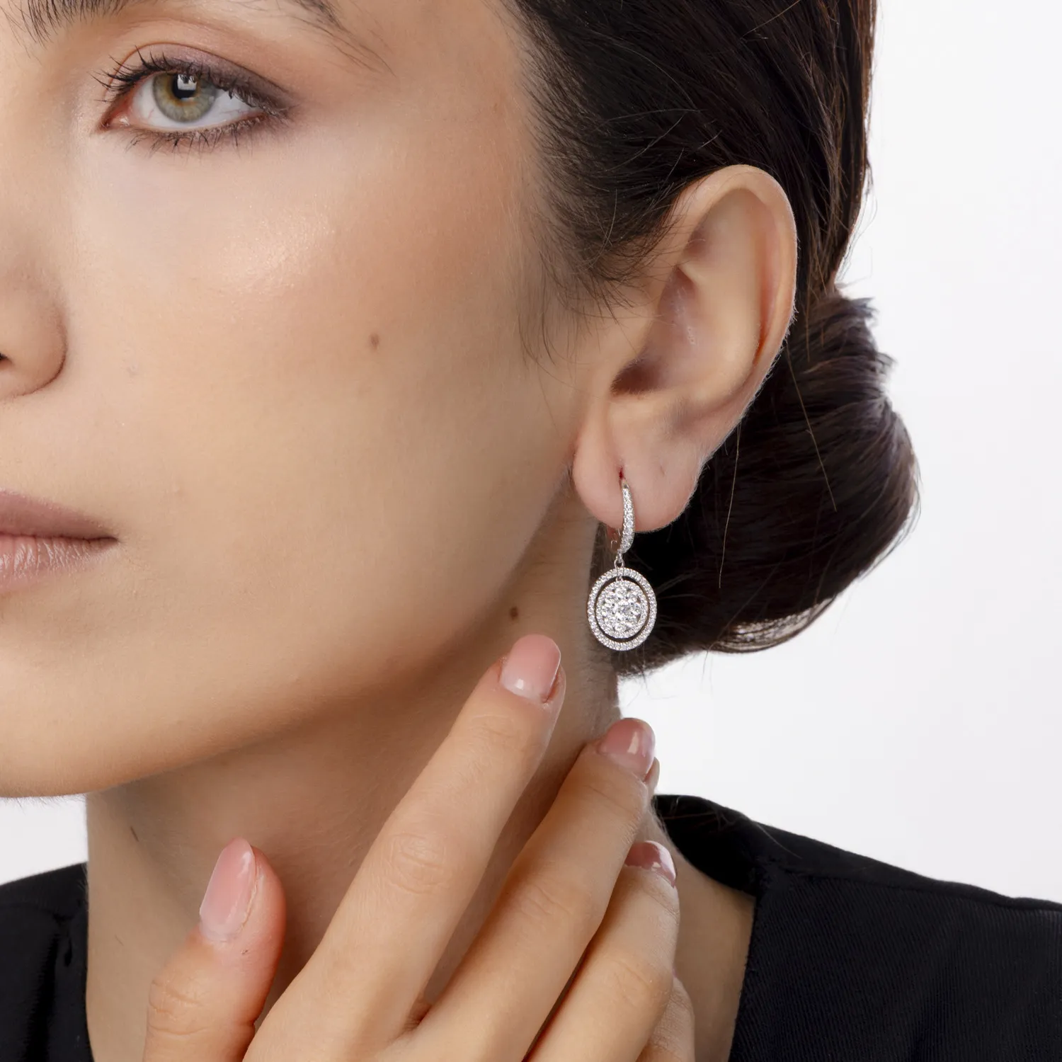 Fehér arany fülbevaló 1.64ct gyémántokkal