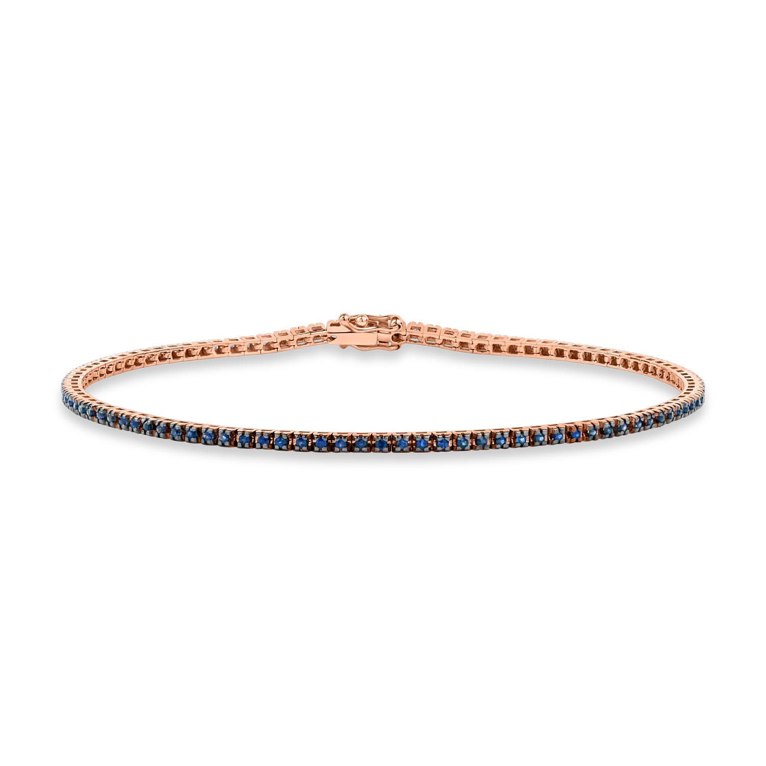 Rose gold tennis bracelet with 0.65ct sapphires