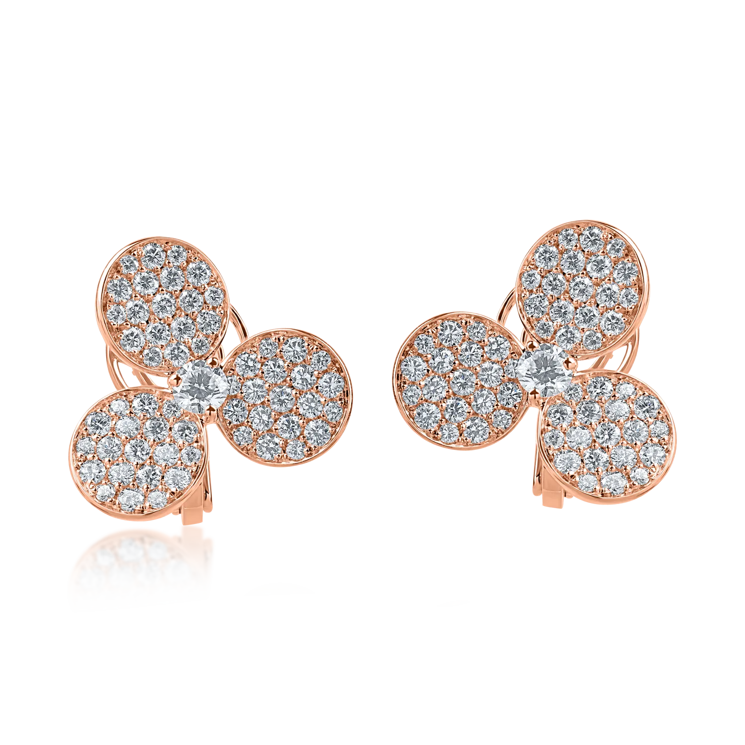 Teilor Cercei din aur roz cu diamante de 1.76ct