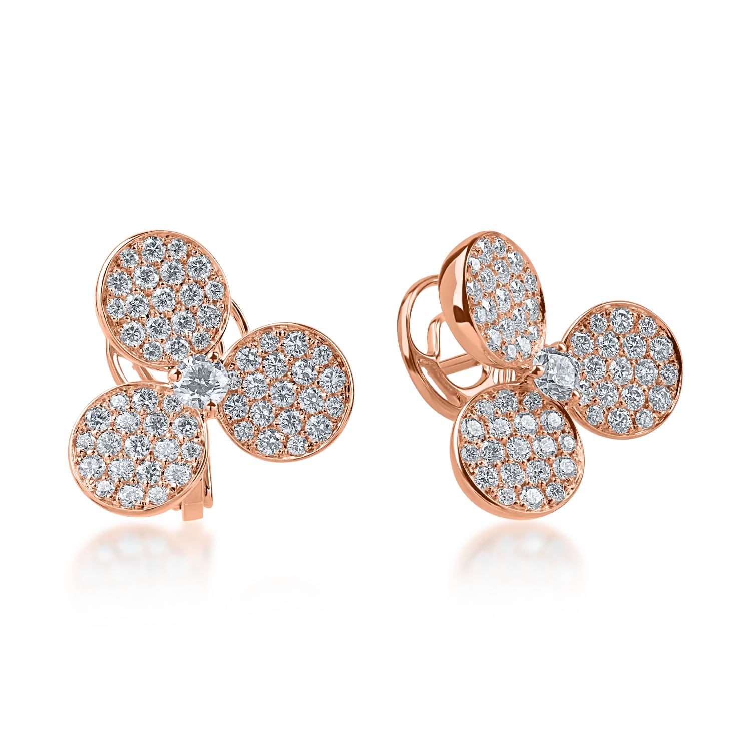 Rose gold earrings with 1.7ct diamonds