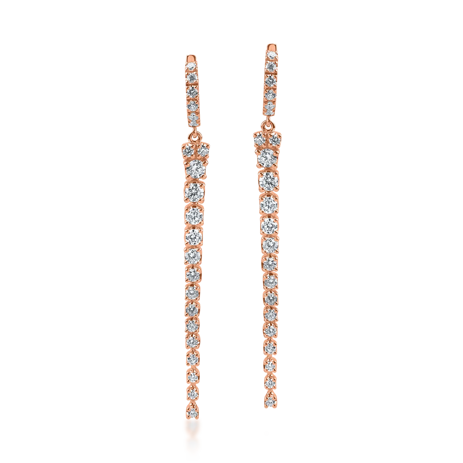 Teilor Cercei din aur roz cu diamante de 1.06ct