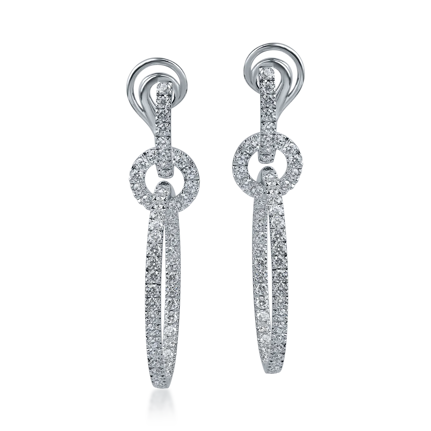 White gold earrings with 3ct diamonds