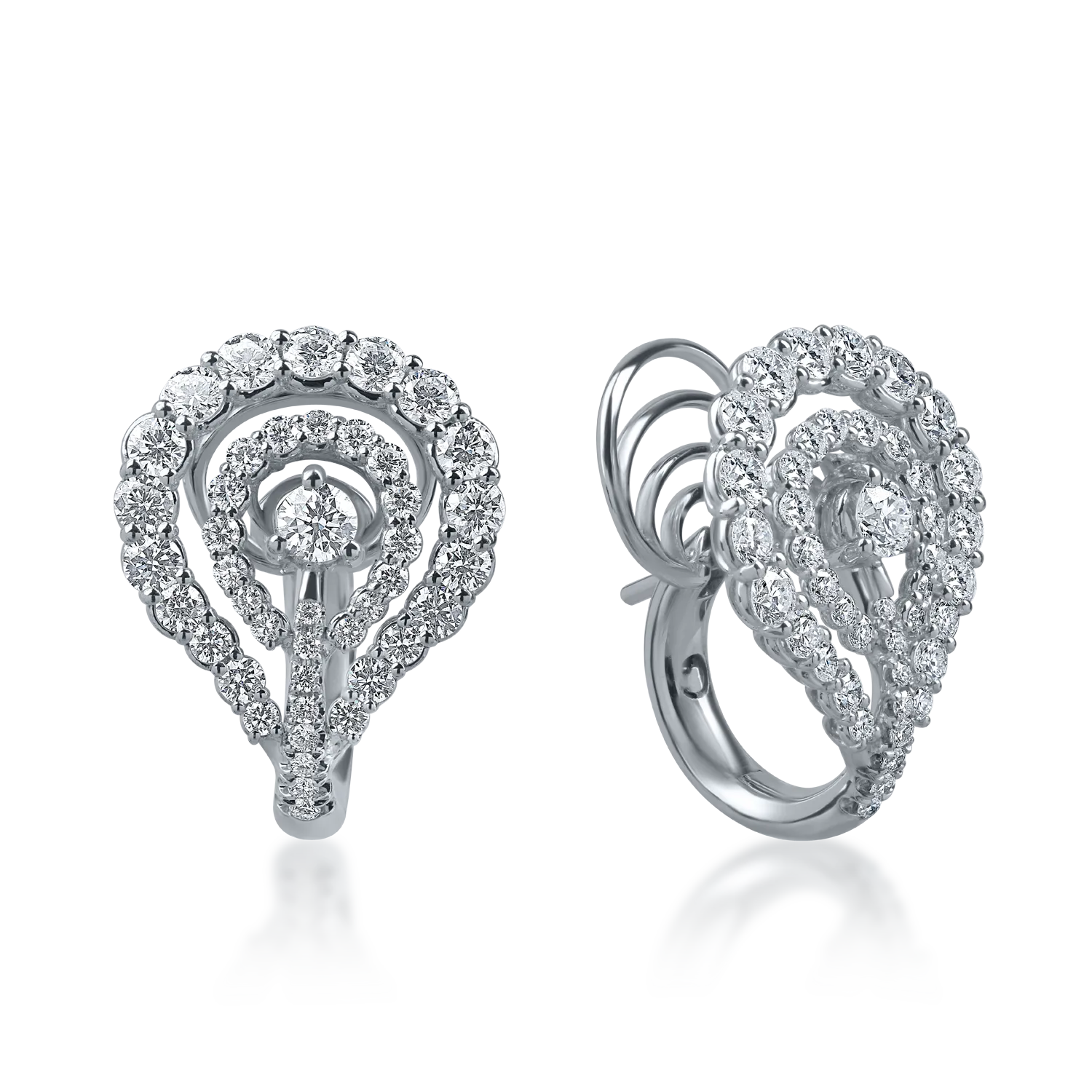 White gold earrings with 2.36ct diamonds