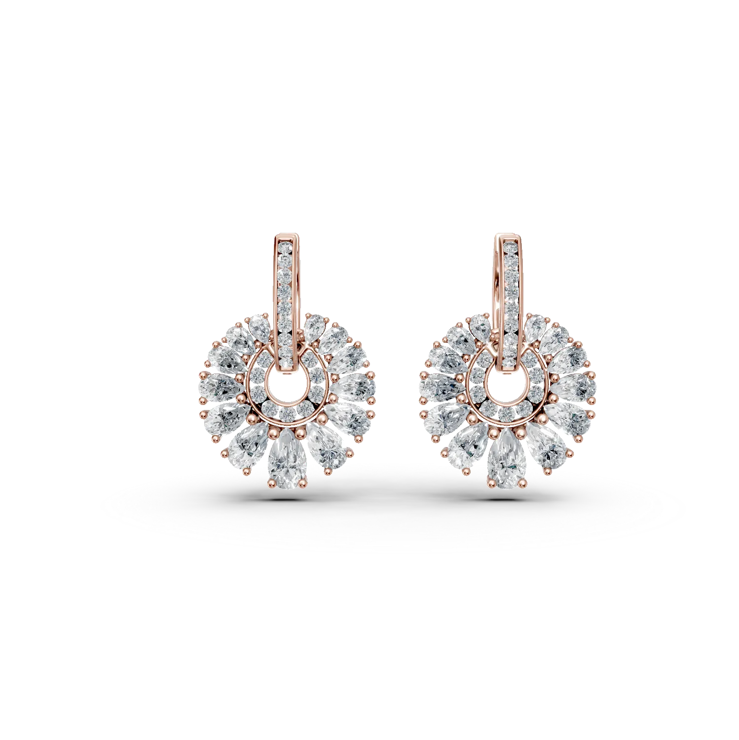 Kolczyki z różowego złota z diamentami o masie 5.72ct
