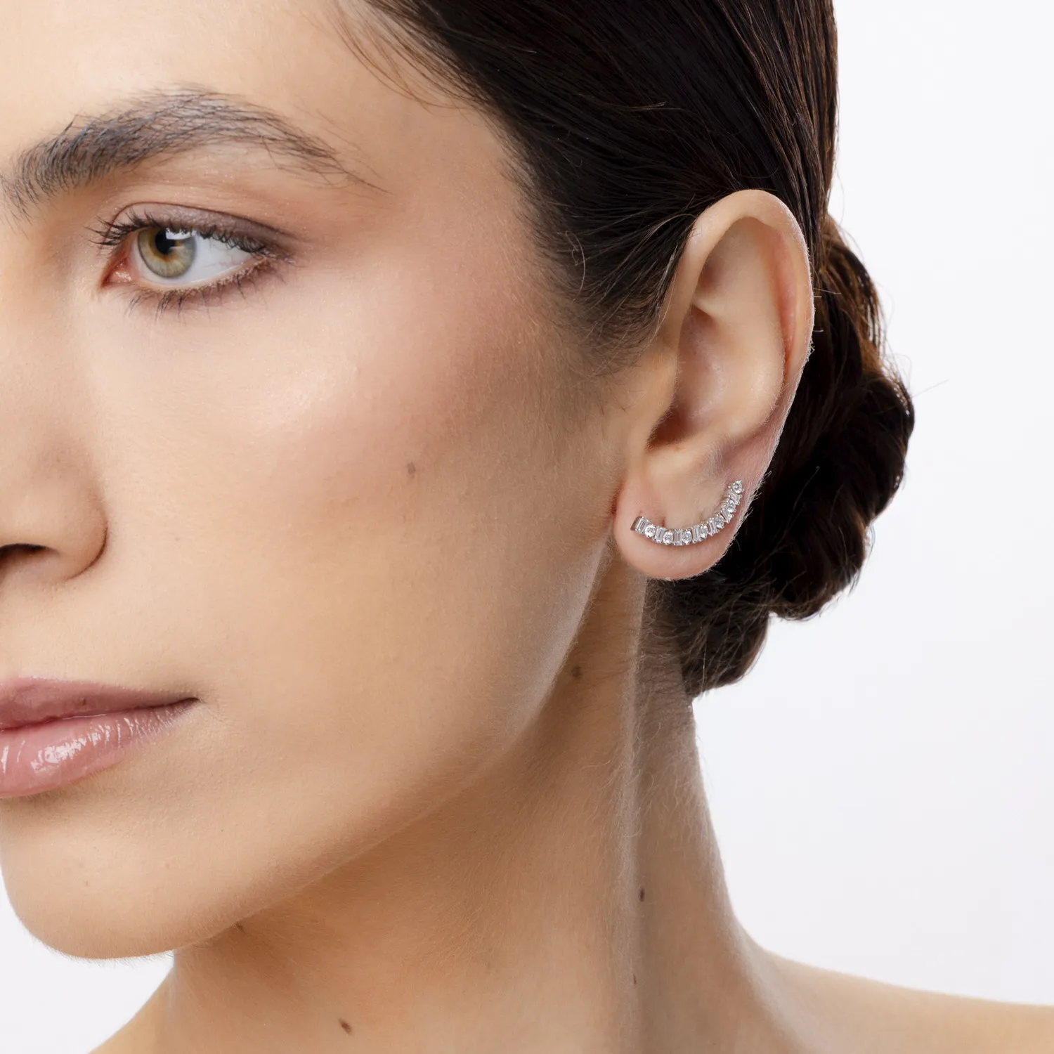Fehérarany fülbevaló 1.09ct gyémántokkal