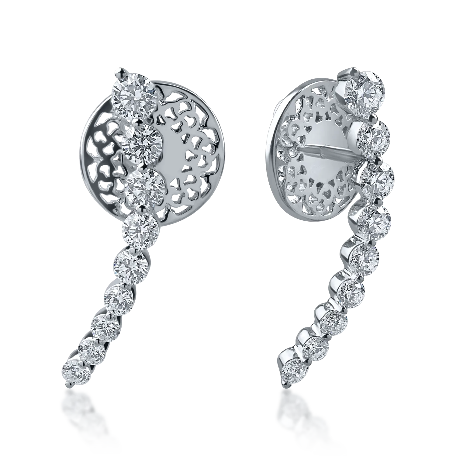 White gold earrings with 1ct diamonds
