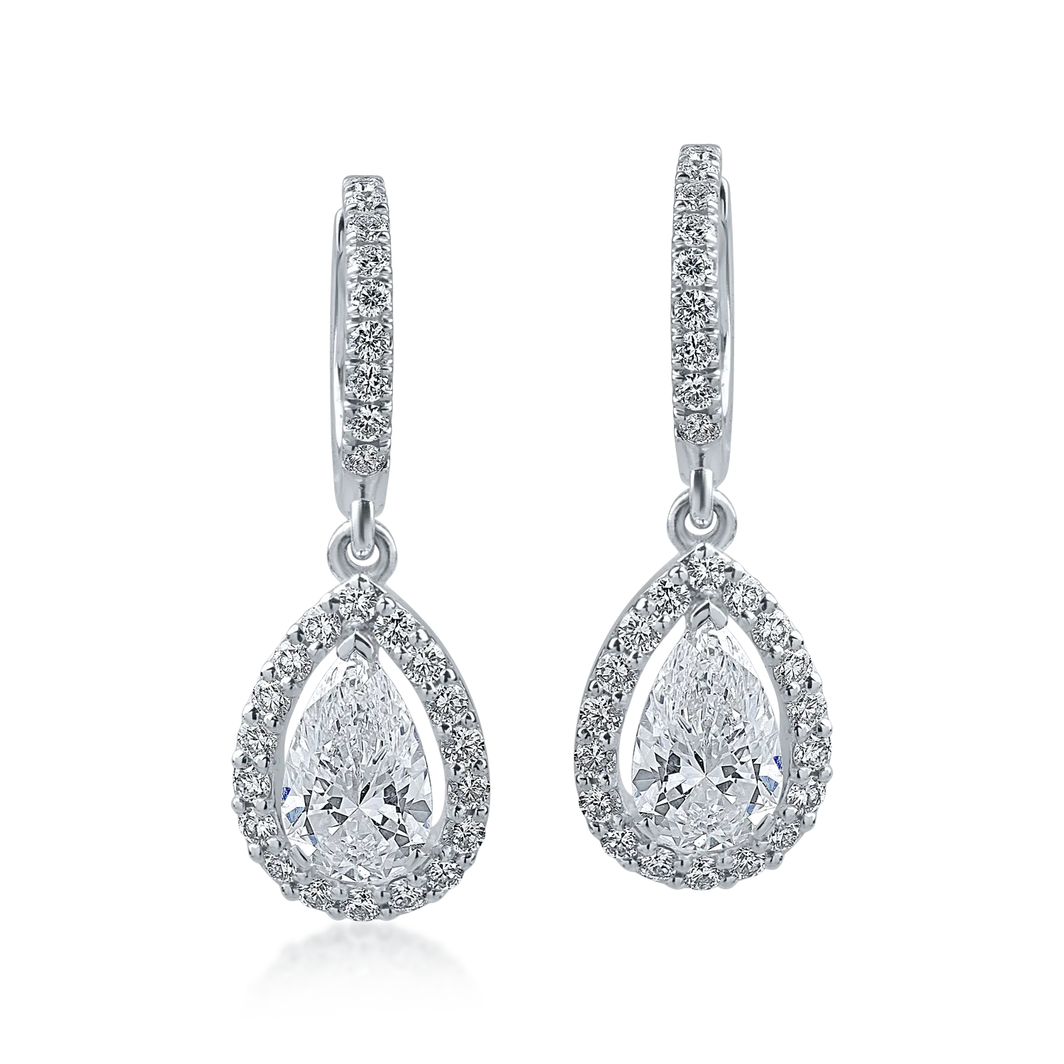 White gold earrings with 1.92ct diamonds