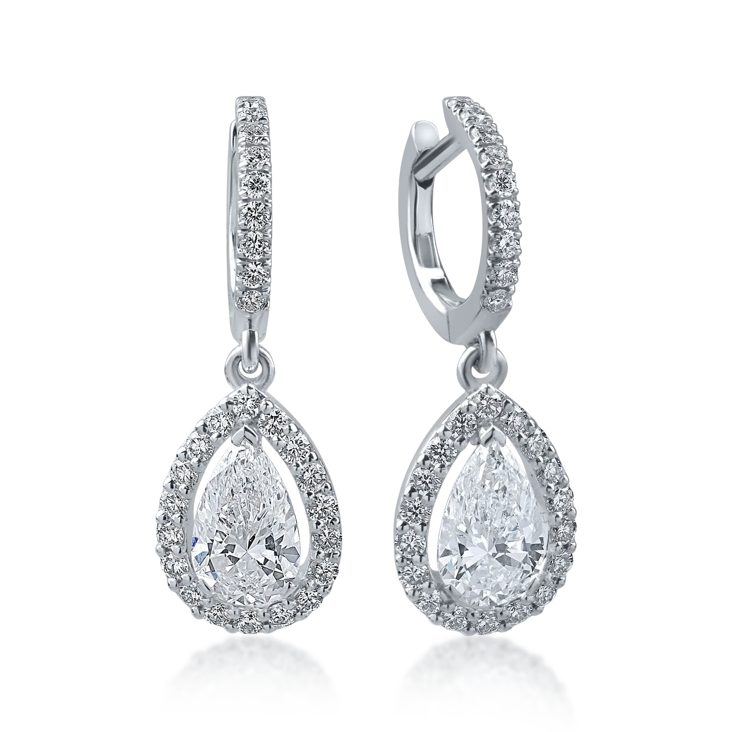 White gold earrings with 1.92ct diamonds