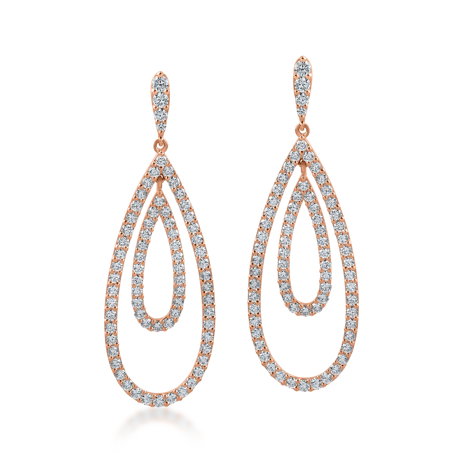 Rose gold earrings with 2.7ct diamonds