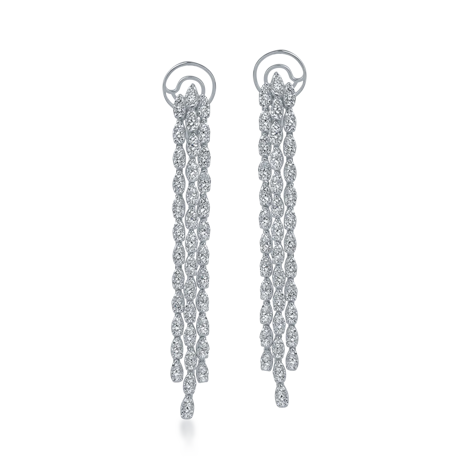 White gold earrings with 3.8ct diamonds