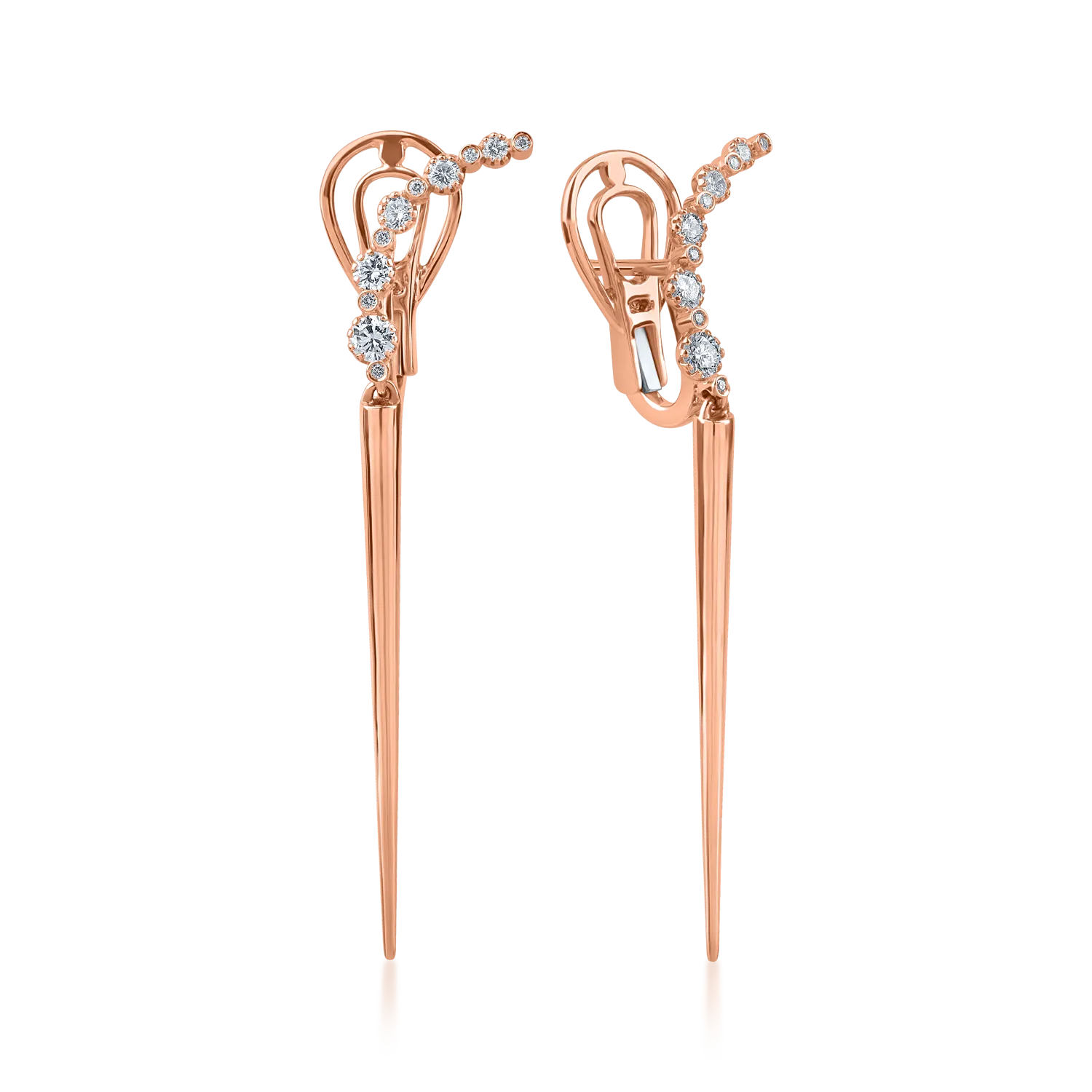Teilor Cercei din aur roz cu diamante de 0.5ct