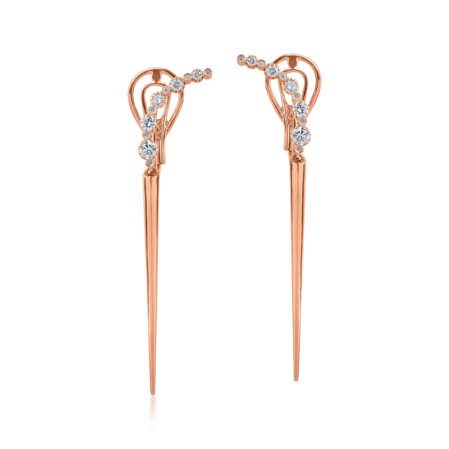 Rose gold earrings with 0.5ct diamonds