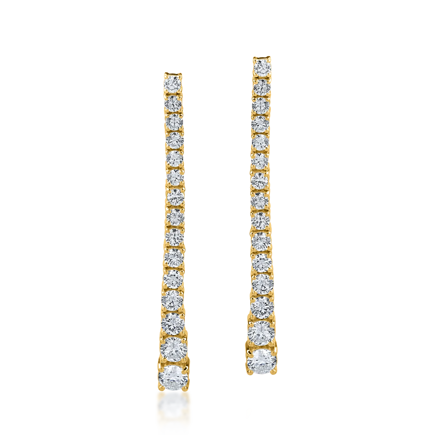 Yellow gold earrings with 2ct diamonds