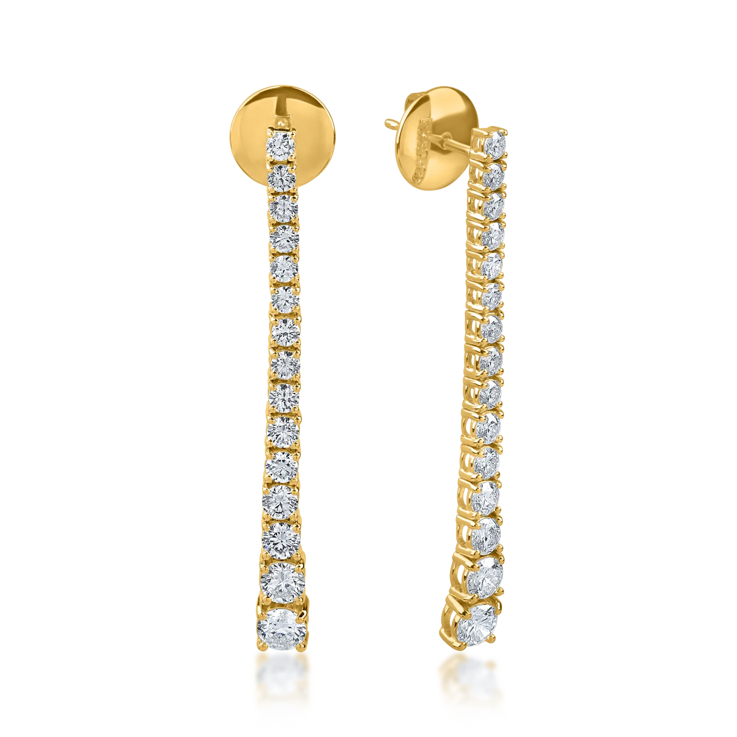 Yellow gold earrings with 2ct diamonds