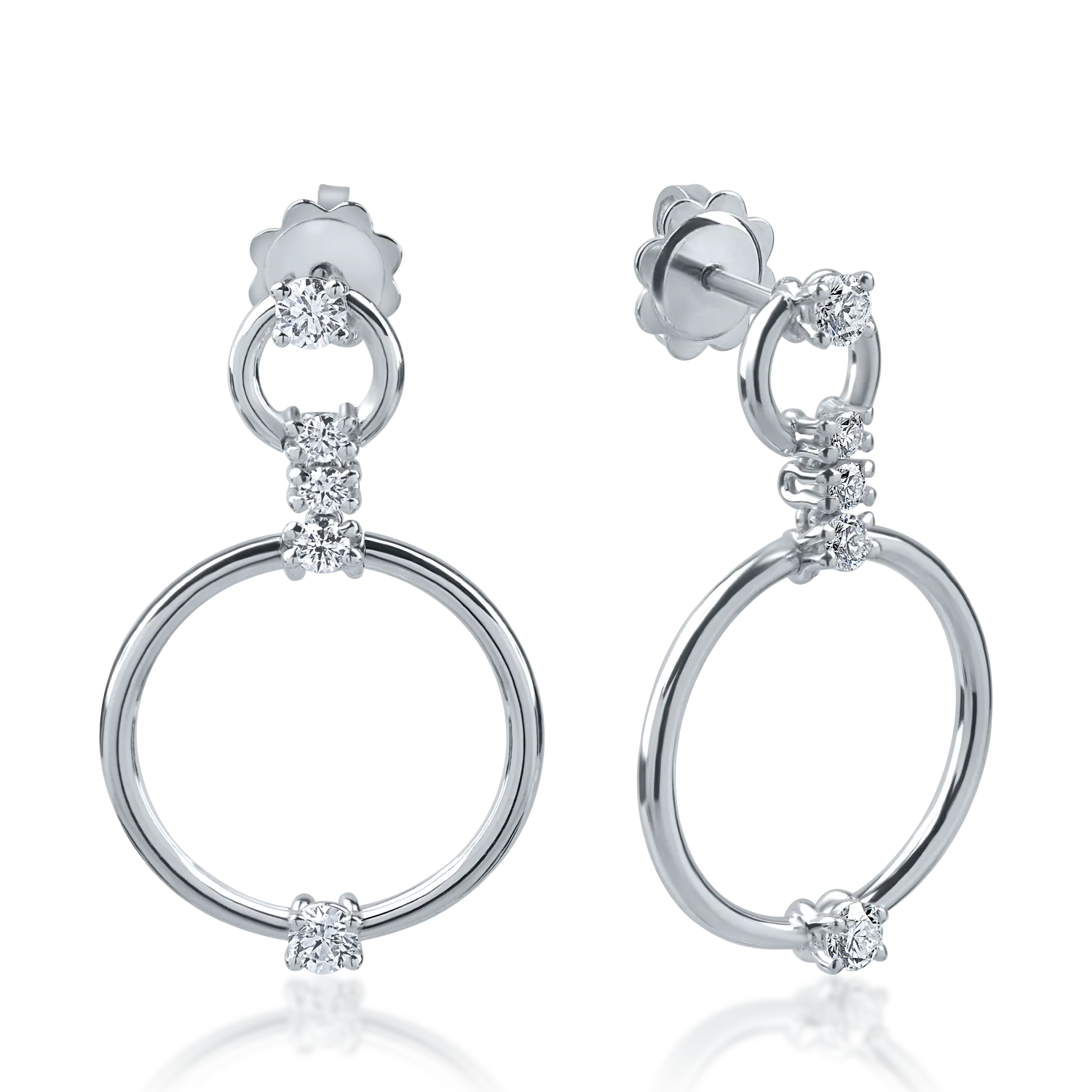 Teilor Cercei din aur alb cu diamante de 0.76ct