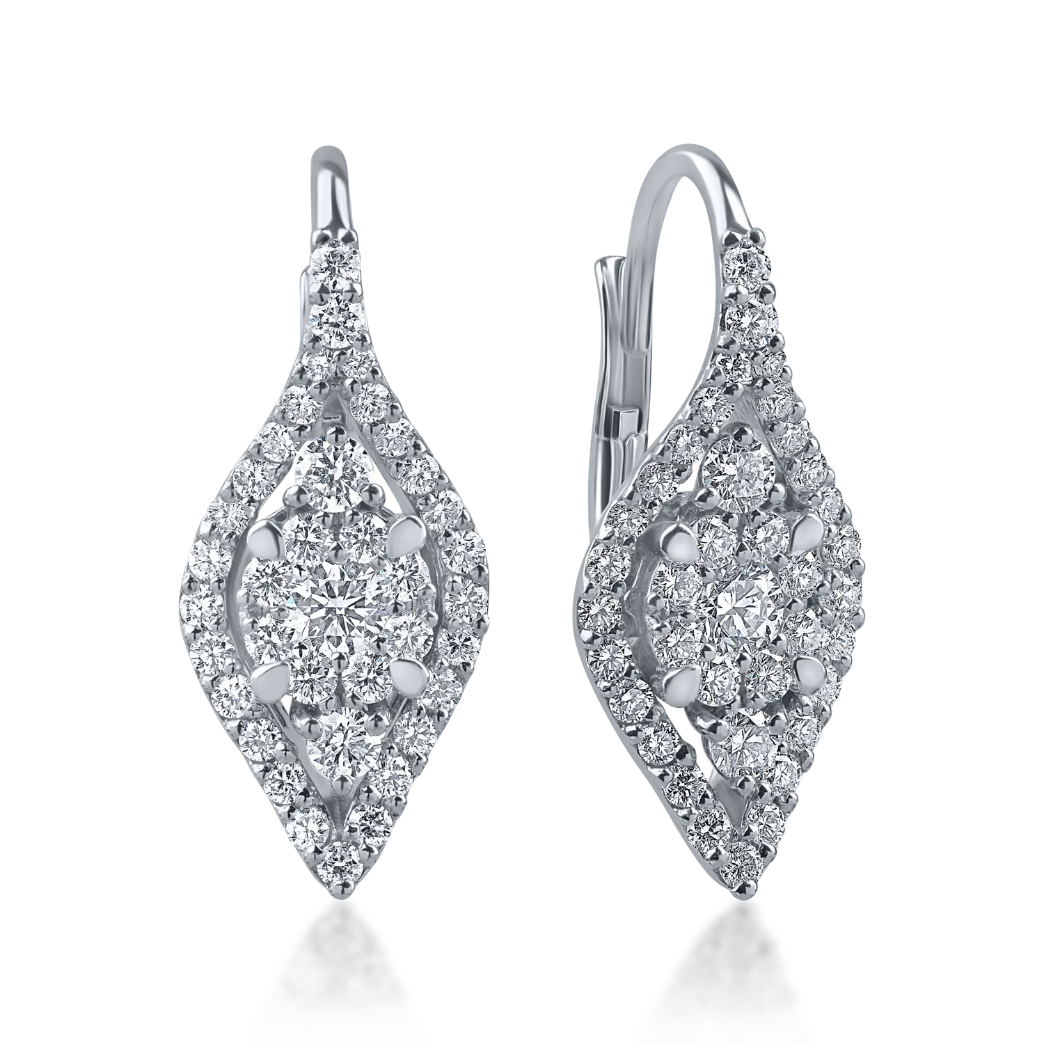 White gold earrings with 0.96ct diamonds