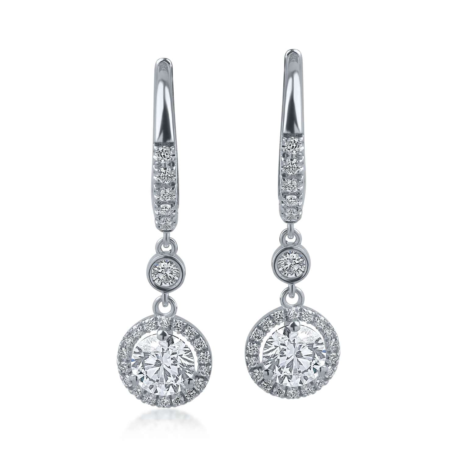 White gold earrings with 1.34ct diamonds