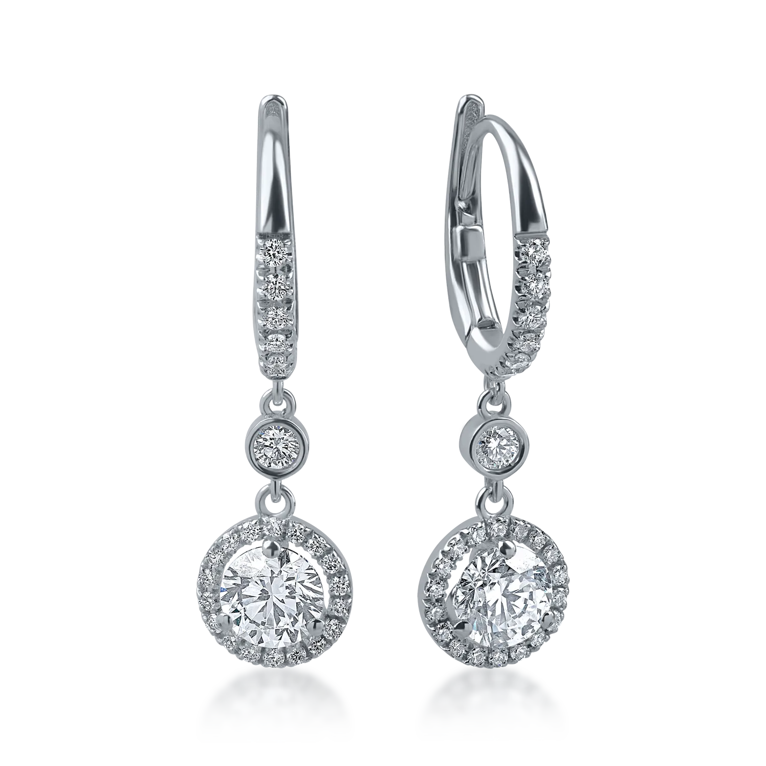 White gold earrings with 1.34ct diamonds