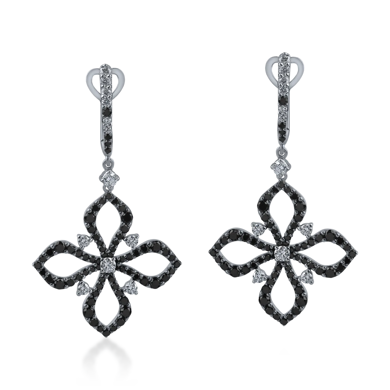 Black gold earrings with 2.53ct diamonds