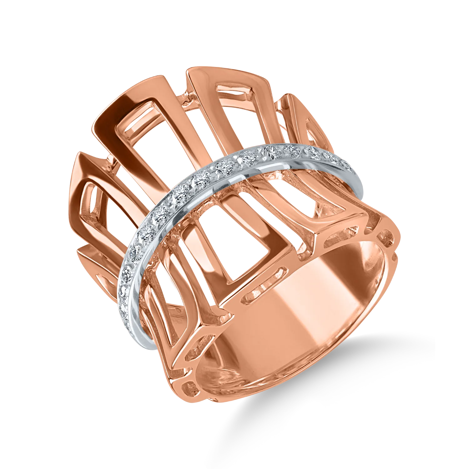 Teilor Inel din aur roz cu diamante de 0.27ct