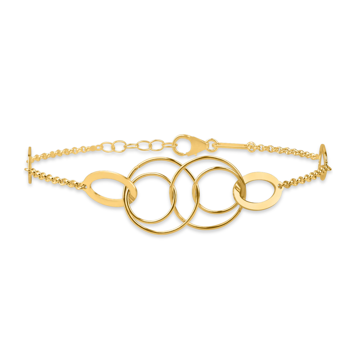 Yellow gold circles bracelet