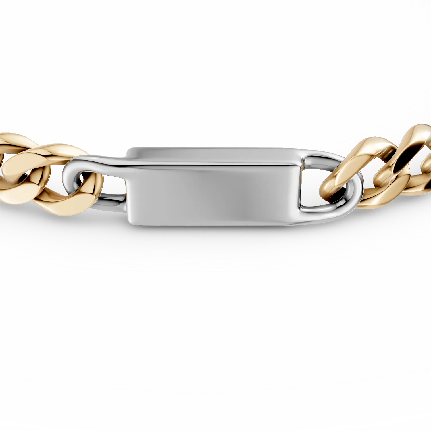 White-yellow gold men's bracelet