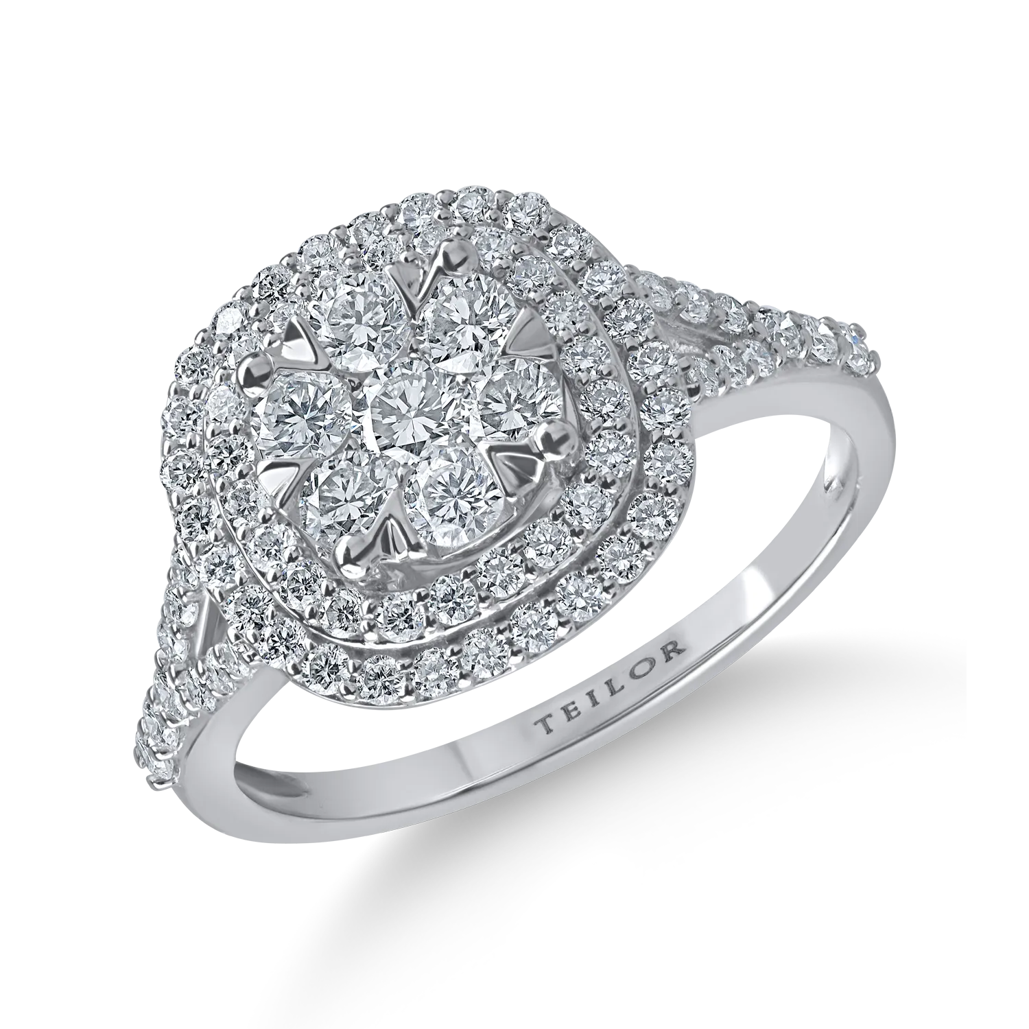 Teilor Inel din aur alb cu diamante de 1ct