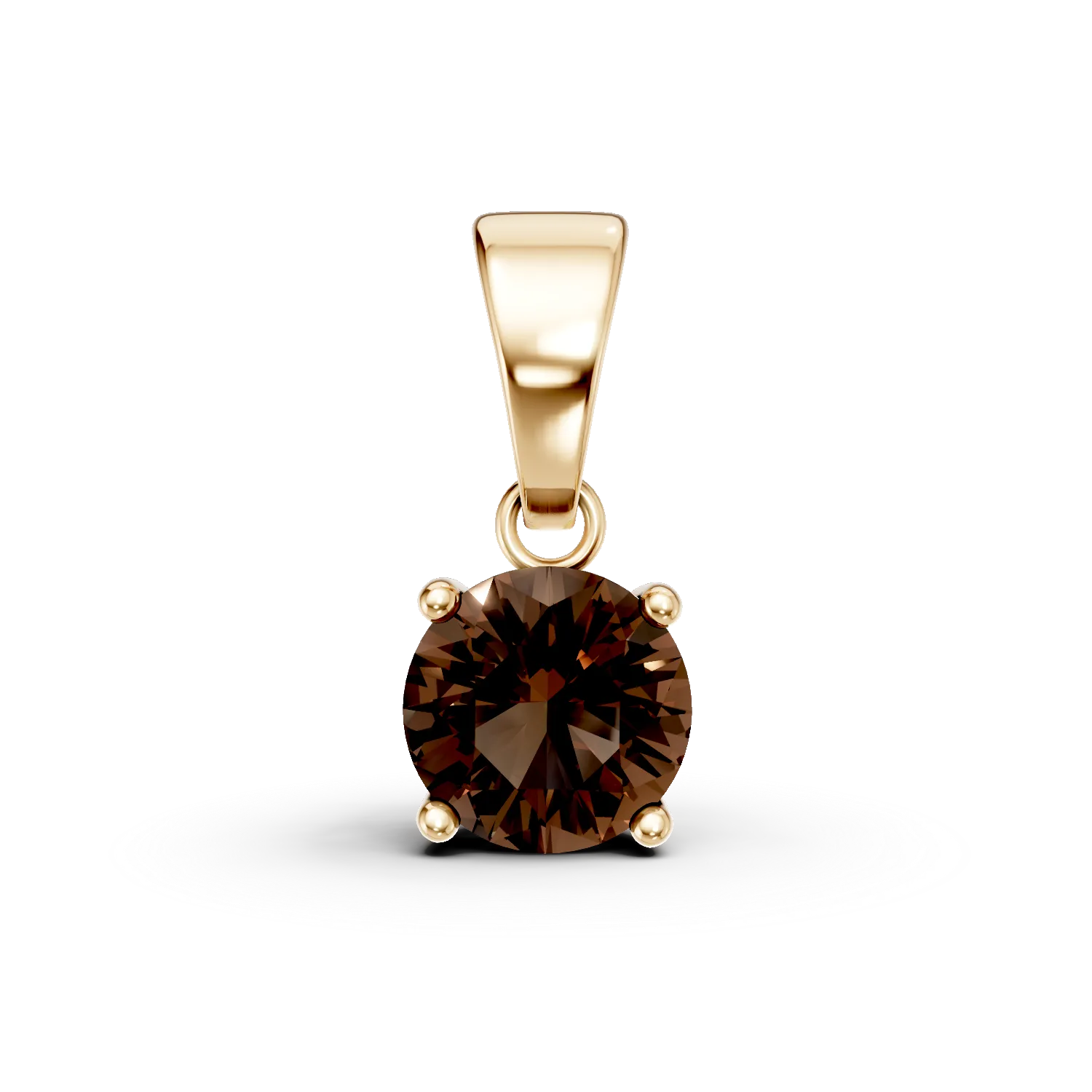 Yellow gold pendant with 0.8ct smoky quartz-186357