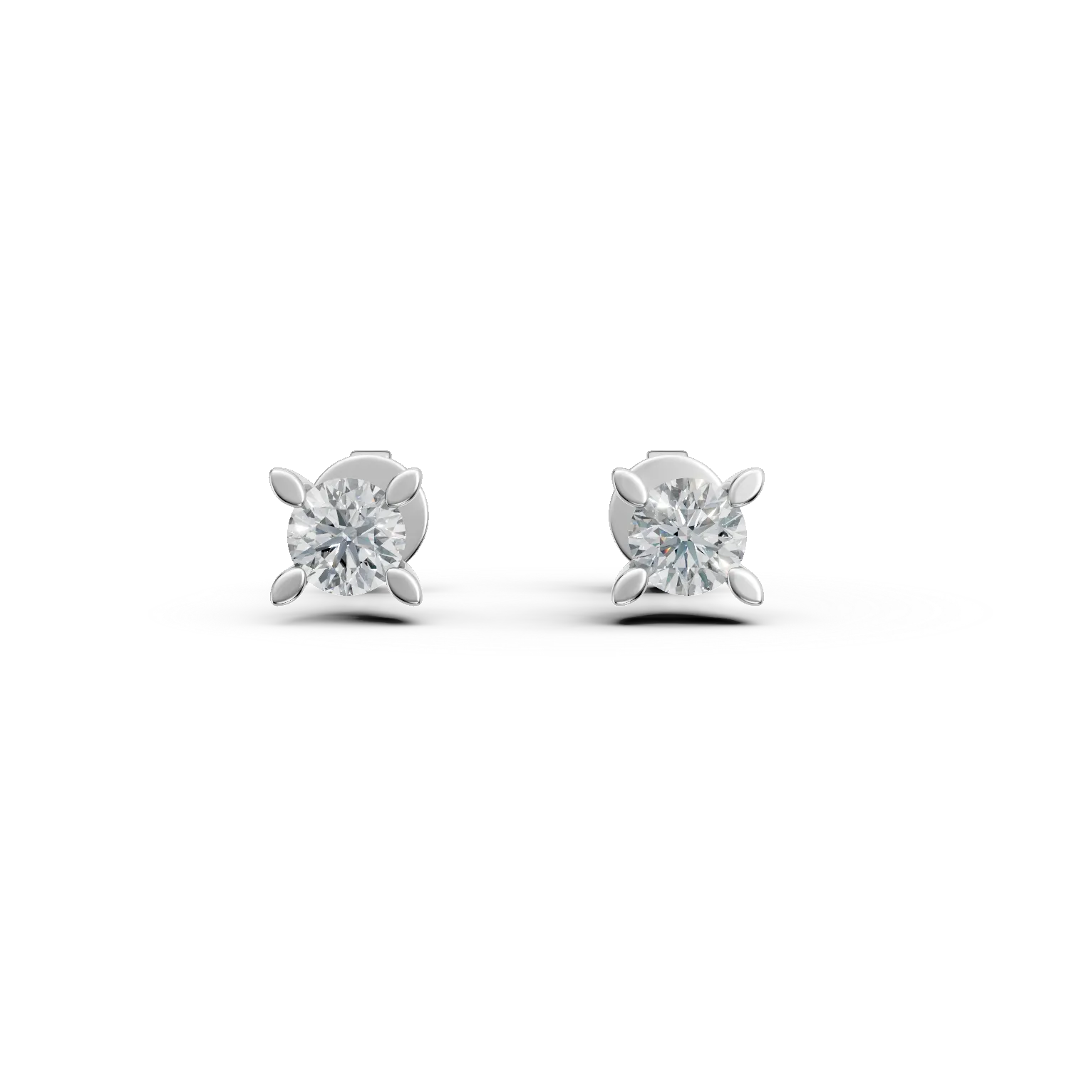 Обеци от бяло злато с диаманти пасианс 0.5кт-186495