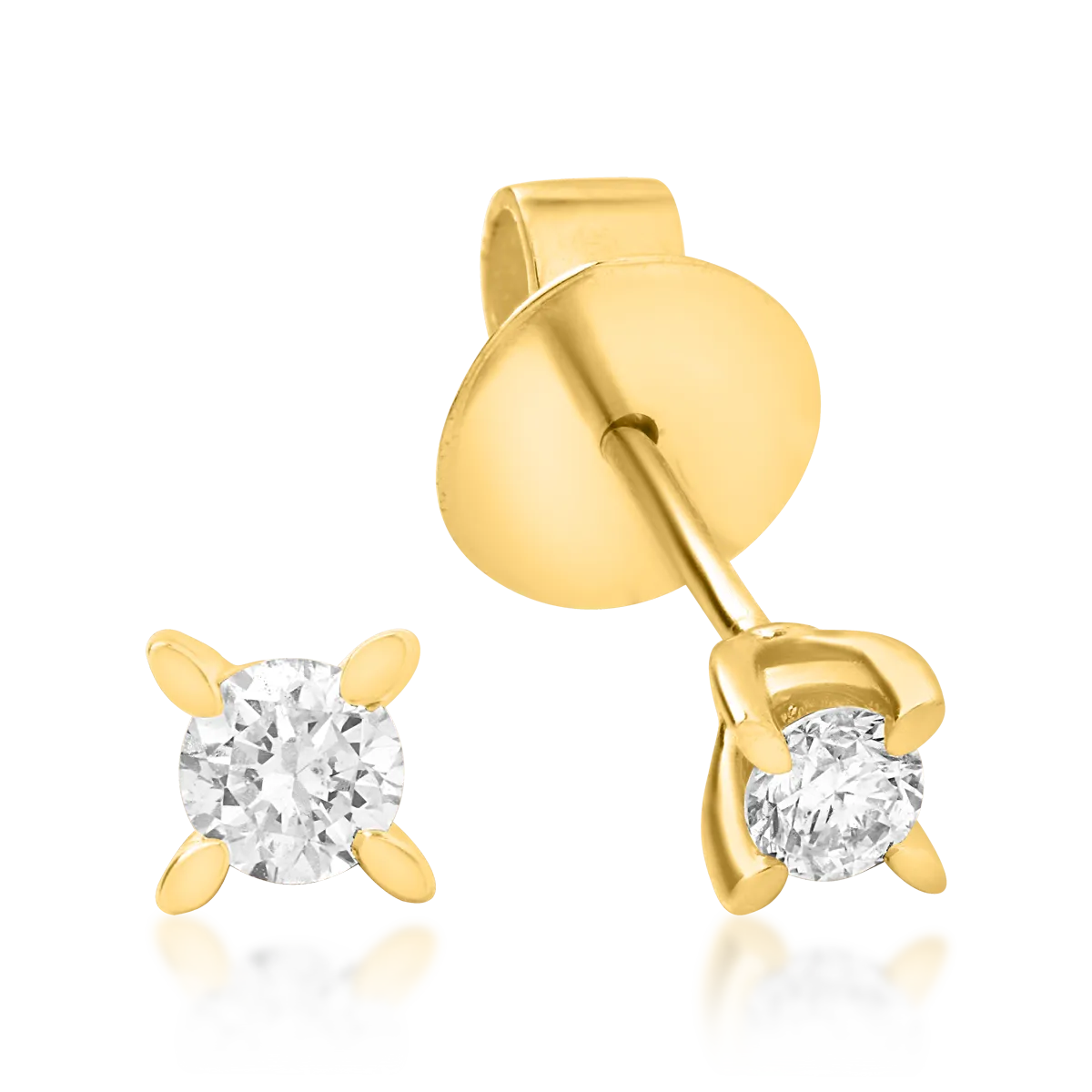 Yellow gold earrings with 0.5ct solitaire diamonds