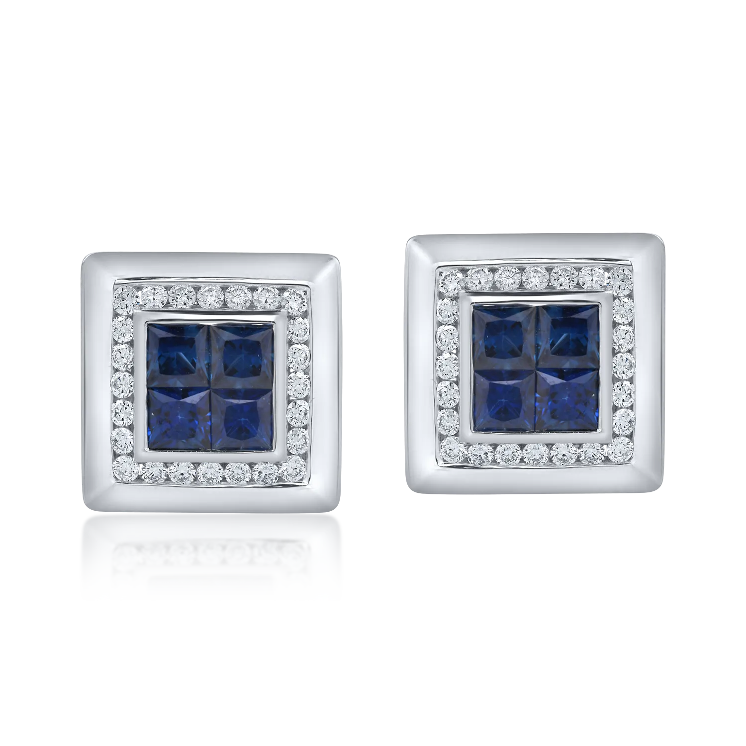 White gold cufflinks with 1.7ct onyx and 0.8ct diamonds