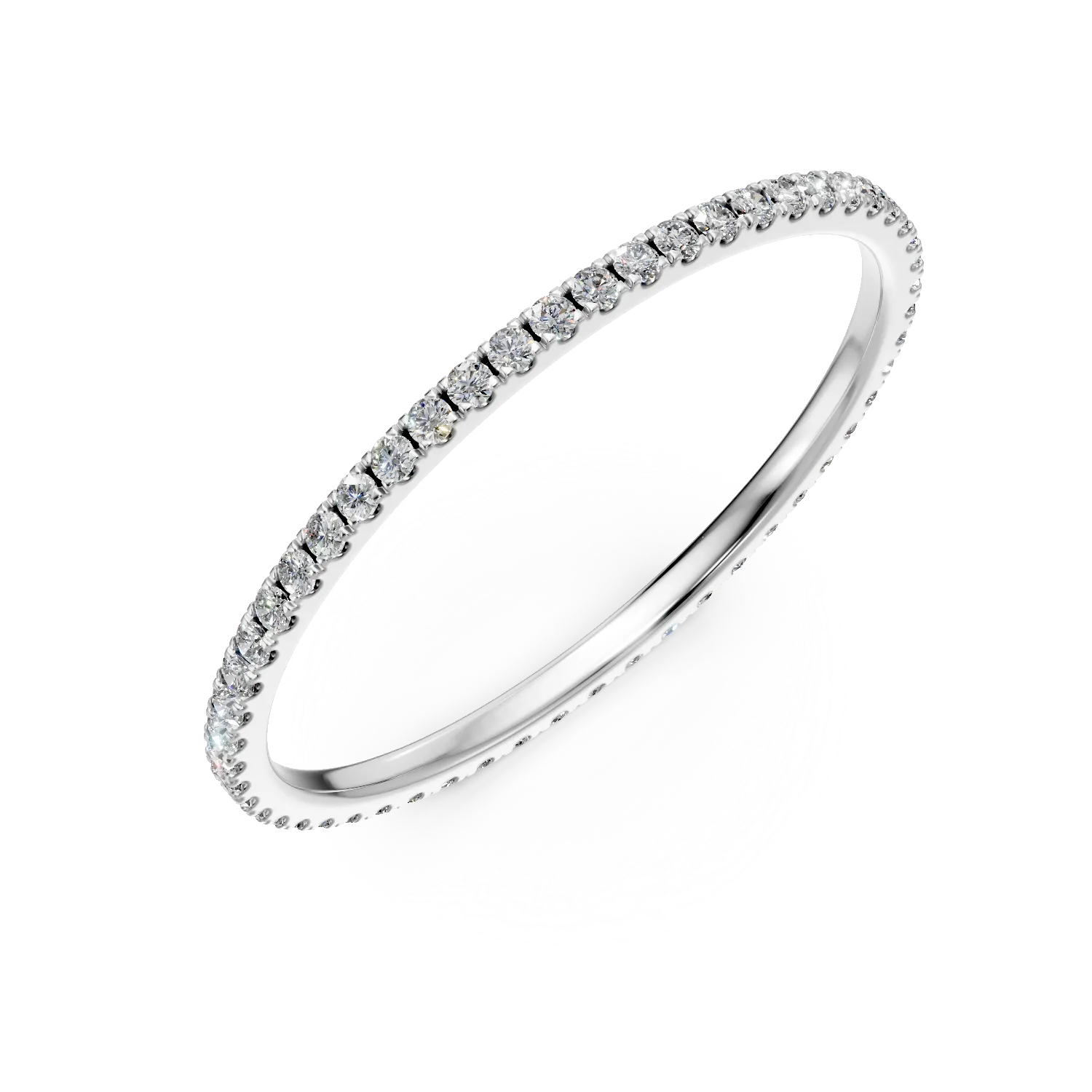 Inel eternity din aur alb cu diamante de 0.2ct