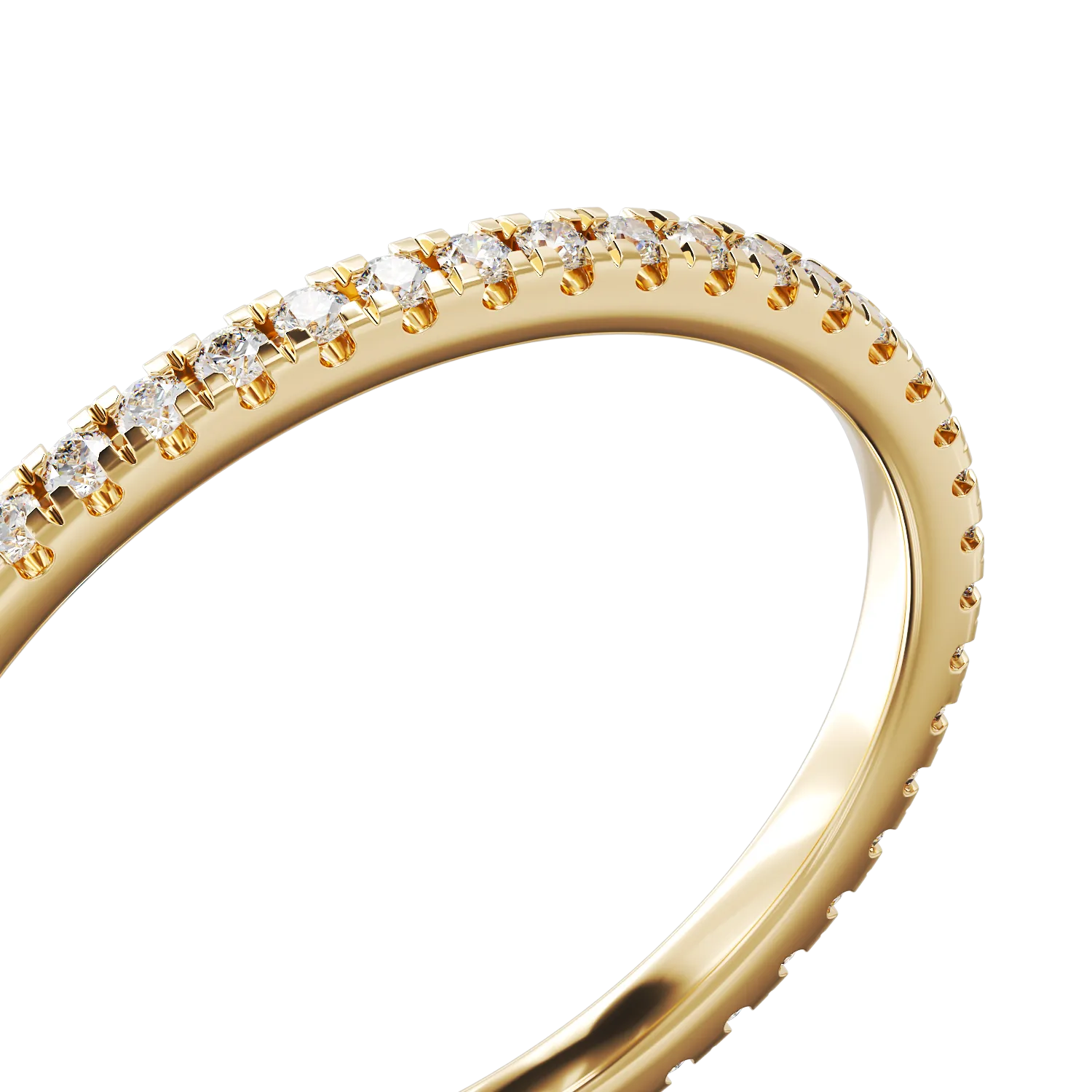 Pierścionek wieczności z żółtego złota z diamentami o masie 0.2 ct