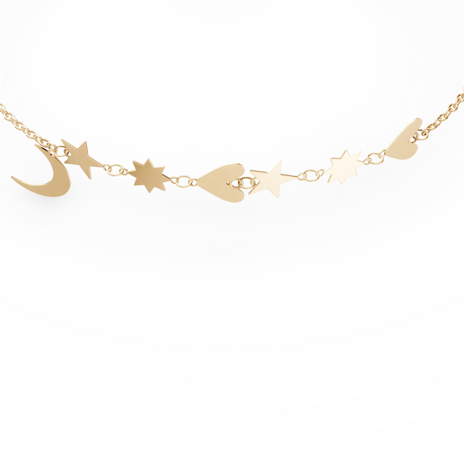 Yellow gold pendants bracelet