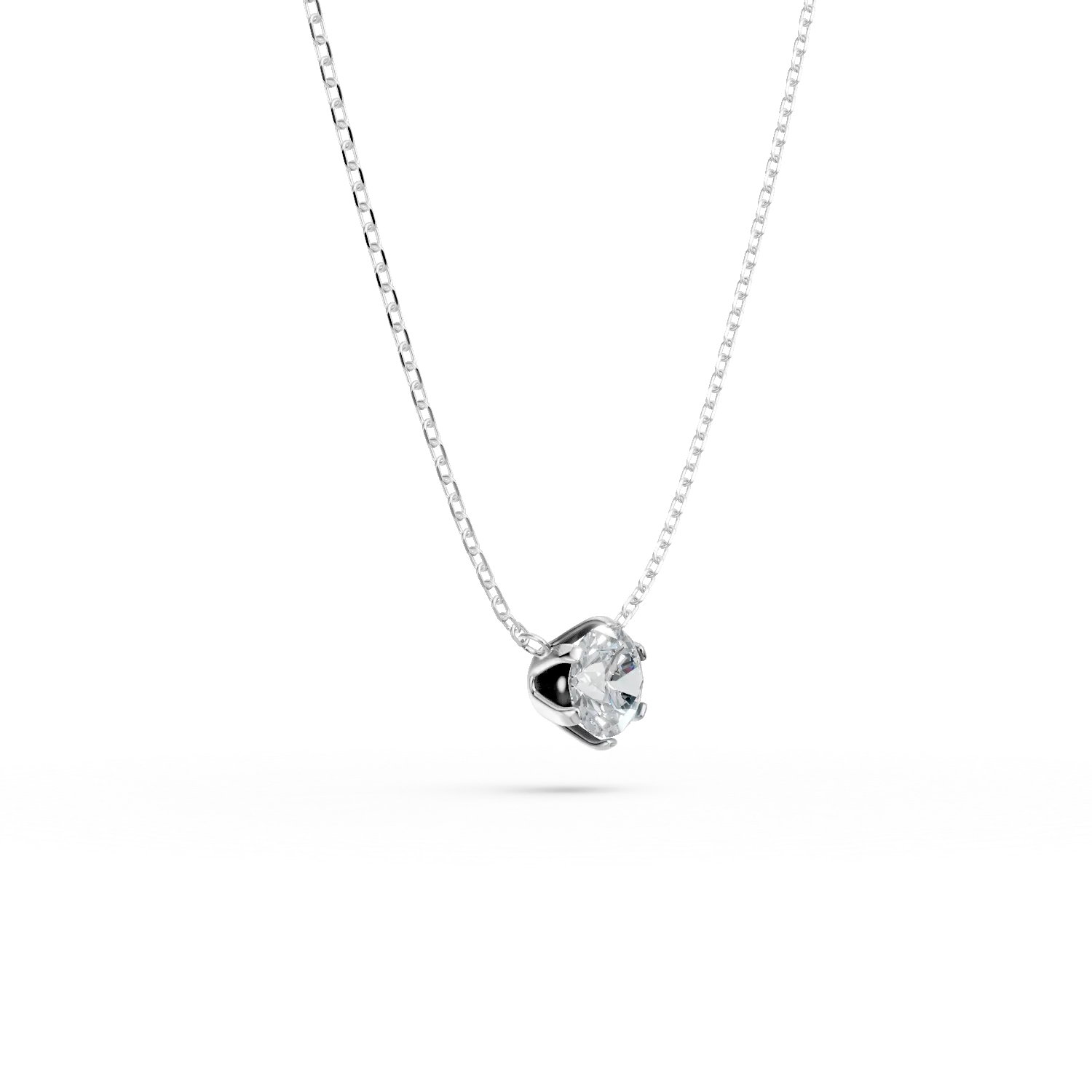 Fehérarany lánc 0.2ct gyémánt medállal