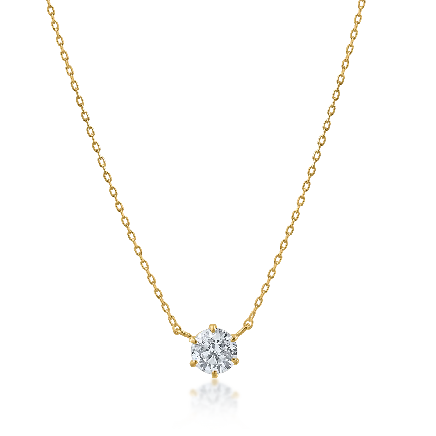 Yellow gold chain with a 0.2ct diamond pendant