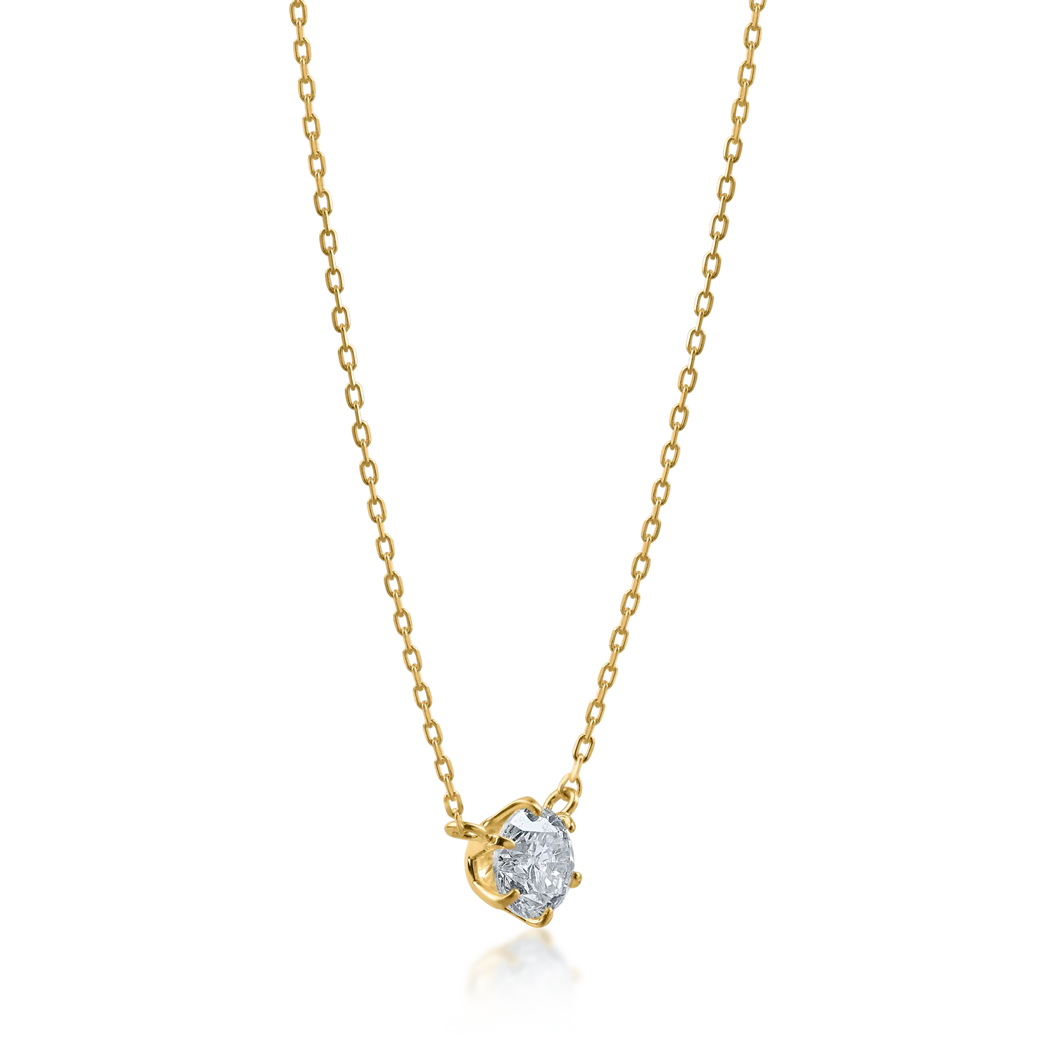 Yellow gold chain with a 0.2ct diamond pendant